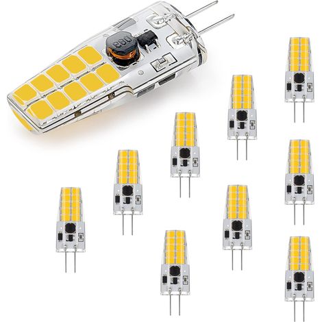 Ampoules LED G4 à Intensité Variable, AC/DC 12-24V, Blanc Naturel 4000K, 250LM Pas de Scintillement Ampoule, 2W Remplace Les Ampoules Halogènes 20W, Pour Hotte d'aspiration Pour la Cuisine, Lot de 10 (1/5)