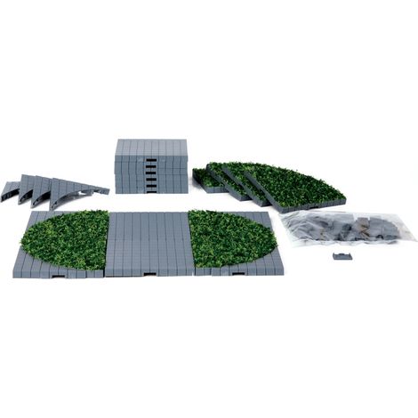 Plaza System (Grey, Round Grass) 24 pz - LEMAX COD. 64108