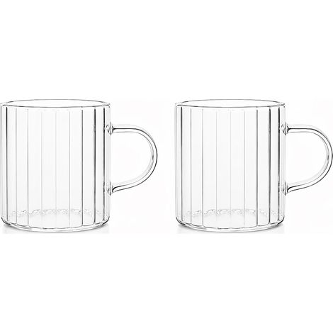 Lot de 2 tasses 10cl en verre borosilicate avec anse, LEIA (1/2)