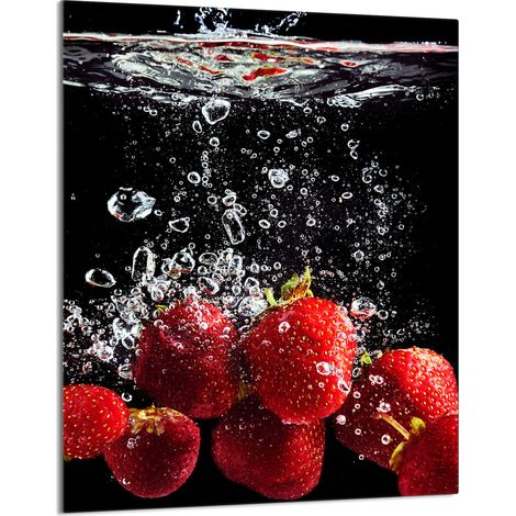 TAGLIERE IN VETRO 40x52 Fragole (1/5)
