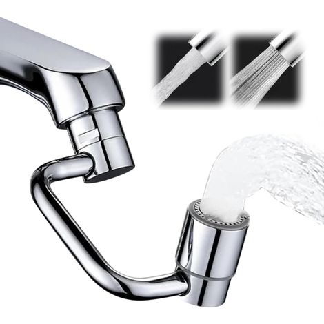 Embout Robinet Cuisine Rotatif à 1080°, Adaptateur Mousseur Robinet Cuisine Durable Anti-éclaboussures avec 2 Modes Mousseur, Rallonge Robinet Cuisine pour Évier de Bain Lavabo & Cuisine (1/5)