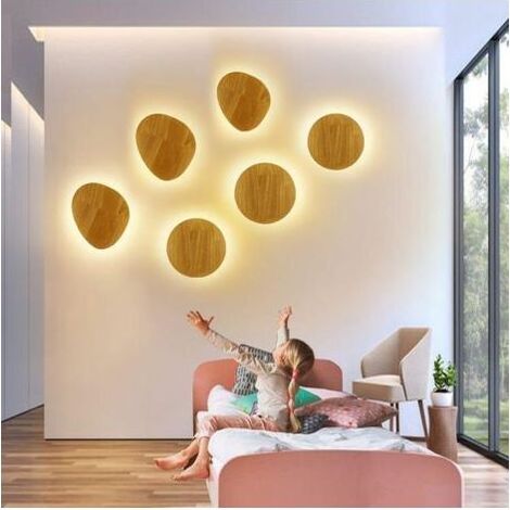 Lampada da tavolo con protezione per gli occhi, lampada da parete a LED, lampada in legno, lampada da parete moderna per interni, lampada da parete a LED in legno massello in stile nordico (1/4)
