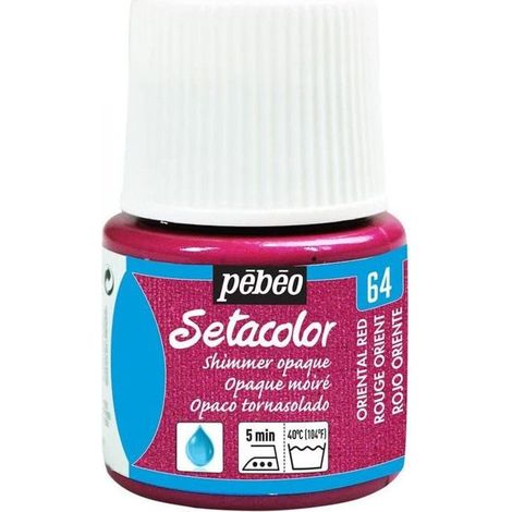Peinture tissu - Pébéo - Setacolor opaque moiré rouge orient - 45 ml - Couleurs iridescentes - Fixation facile (1/4)