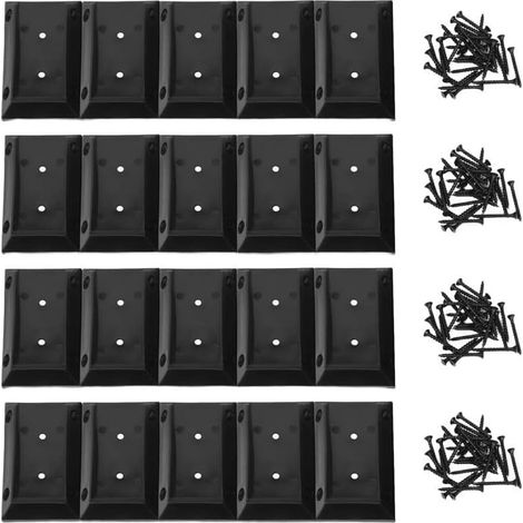 Lot de 20 supports de fixation pour poteaux de clôture en bois de 5,1 x 10,2 cm et 5,1 x 15,2 cm, base d'ancrage en bois en nylon robuste avec finition résistante à la rouille pour jardin (1/5)