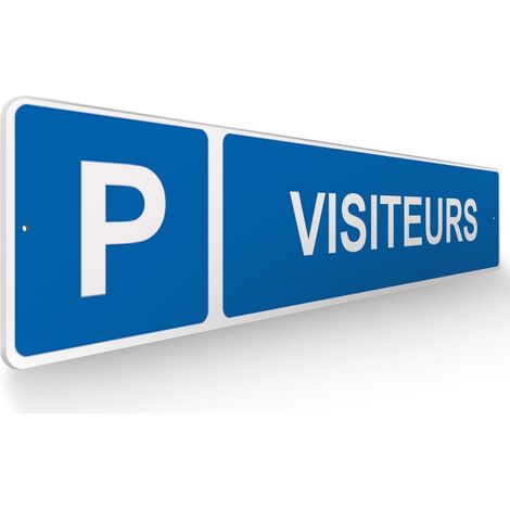 Panneau de signalisation pour parking · Emplacement réservé aux visiteurs  -  48 x 10 cm (1/5)