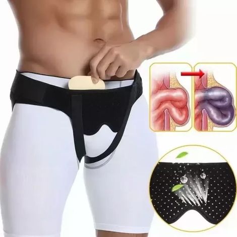 Ceinture de soutien pour hernie inguinale pour homme, bilatérale et ajustable