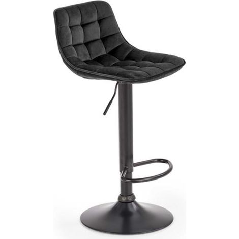 Tabouret de bar en velours noir MANCHESTER (1/5)