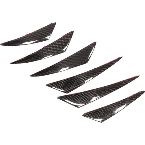 6 Canards Universels pour Voiture Kit Carbone Fibre Spoiler Avant Pare-chocs Lèvre Splitter Ailerons Remplacement pour Mitsubishi Big (1/5)