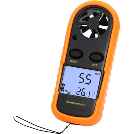 Anémomètre numérique portatif GM816 0-30 m/s avec thermomètre pour mesurer la vitesse de l'air (1/5)