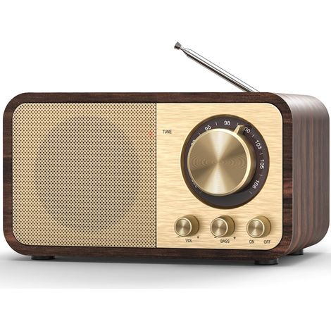 Nostalgie-Radio, Retro-Radios mit Bluetooth, TF-Kartensteckplatz, 2000-mAh-Akku, 5-Watt-Lautsprecher, Vintage-Radios mit AUX/USB-Anschluss, Radio für Küche/Schlafzimmer/Büro
