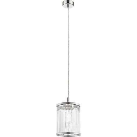 Zumaline SERGIO Plafonnier Suspension Cylindrique, Chrome, 1x E14