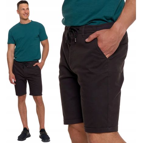 Pantaloncini da uomo con tasche, elastico in vita con coulisse, Moraj XXL Graphite (1/5)