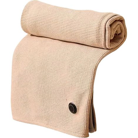 Couverture Chauffante Sans Fil - 150x80cm Avec Batterie Rechargeable - 3 Niveaux De Chaleur Usb - Pour Maison Bureau Camping Voyage