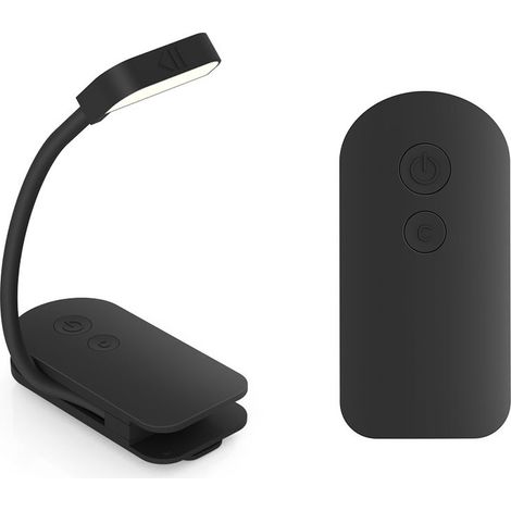 Lampe de lecture LED, finition noire, à pince, 3 couleurs, idéale pour étudier, travailler de nuit, faire du bricolage ou voyager.-AquaForge (1/5)