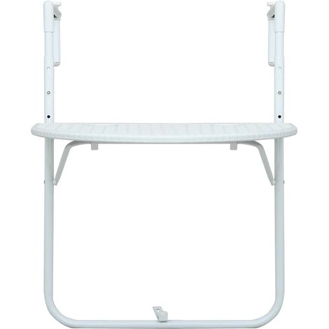 Table de jardin Table de balcon Blanc 60x64x83,5 cm Plastique Aspect de rotin (1/5)