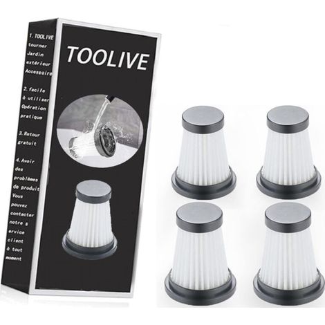 Lot de 4 filtres HEPA de rechange pour aspirateur sans fil pour Moosoo K12 K12 Pro K13, pour Genius Invictus One 1.0 X7 / 2.0, pour accessoires de filtre pour aspirateur à main Foxnovo 13KPA (1/2)