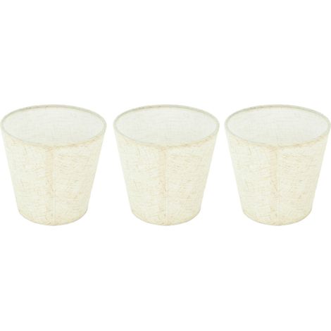 Abat-jour en lin naturel fait main, lot de 3, style baril, anti-poussière, pour lampes de table et lampadaires (1/5)
