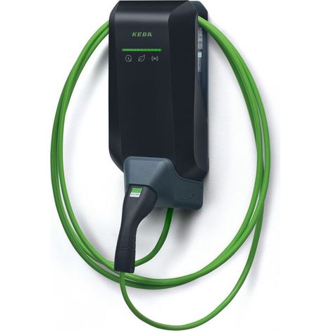 Keba Wallbox KeContact P40 Pro, 22kW, 3-phasig, 6m Kabel, RFID, Schwarz, Kunststoff