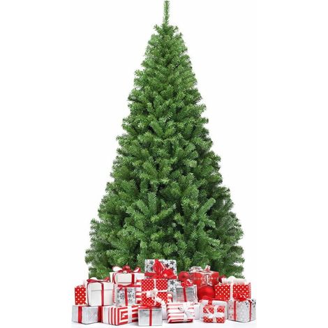 Costway Sapin von Noël Artificiel 180cm, Aiguilles in/aus Pvc mit 1000 Branches Fuß metallisch robust, Arbre von Noël Idéal für Maison, Bureau, Magasins Hôtels, grün
