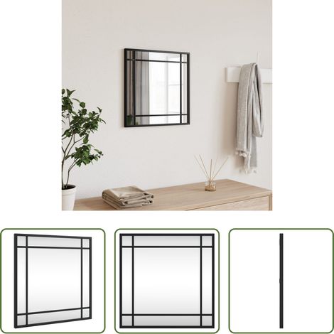 vidaXL Miroir mural noir - Miroir mural noir 40x40 cm carré fer (1/5)