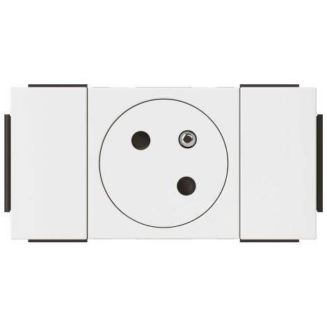 prise pour goulotte clippage direct programme mosaic 2p+t 2 modules blanc (1/5)