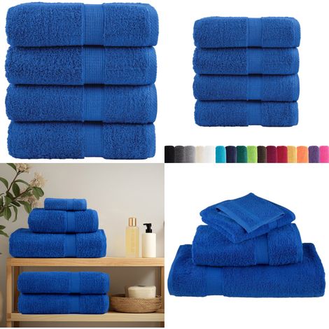 Premium Gästetücher SOLUND 4 Stk. Blau 30x50 cm 600 g/m² - Badetuch - Baumwolltuch (1/5)