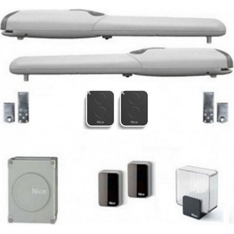 Nice – Kit de motorisation pour portail 2 battants jusqu'à 3,5m – Alimentation 230/24V – Force 1500N – 2 télécommandes incluses (1/3)