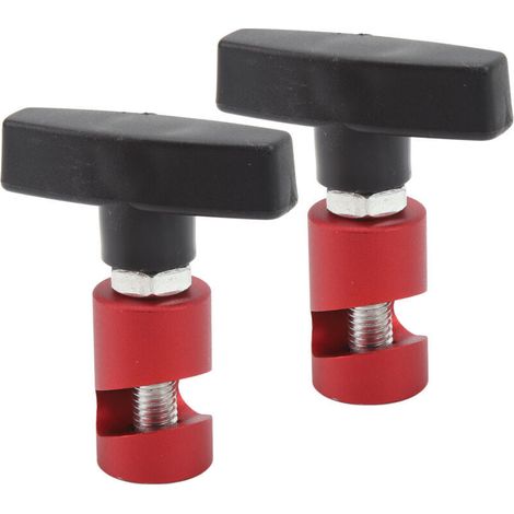 ALLIANDISLot de 2 pinces de support de levage pour capot et étrier de bougie d'allumage, outil 2 en 1 pour capot de voiture, hayon, rouge (1/3)