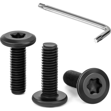 30 Pièces Vis à Tête Plate Torx Noir M5 x 16 mm Vis à Six Pans Creux en Acier Inoxydable A2 V2A Boulons de Meubles Hexagonale avec Clé T25 Filetage Complet (1/5)