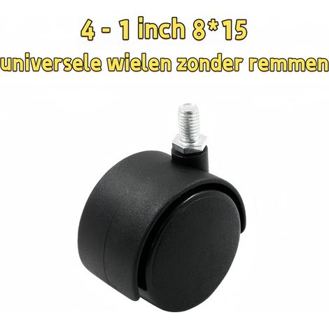 roulettes pivotantes universelles de 2 5 cm 1 po et 20 x 38 cm 8 x 15 po roulettes de rechange rotatives à 360 degrés conviennent aux meubles chariots sans freins couleur de l image (1/5)