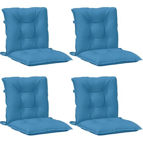 vidaXL Lowback Chair Cushions 4 pcs Melange Blue 100x50x7 cm Fabric