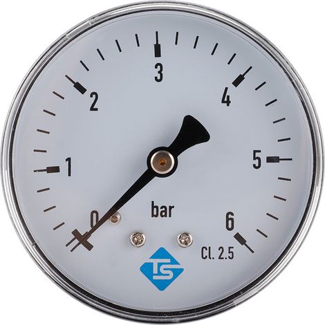 Manomètre De Pression 0-6 Bar Filetage NPT 1/4" Pour Air Eau Huile Liquide - Unité Individuelle (1/5)