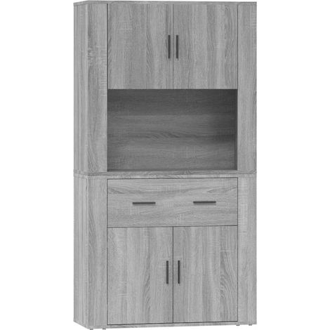 Buffet Haut Meuble de Rangement Salon en Bois d'Ingénierie Sonoma Gris 80 x 33 cm, 52.68kg (1/5)