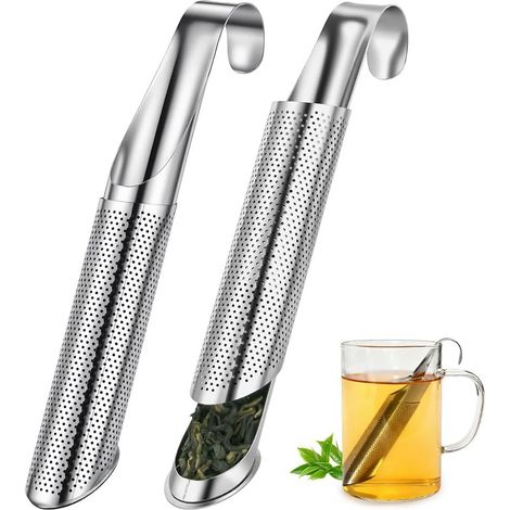 Passoire à thé, 2 pièces, infuseur à herbes en acier inoxydable, passoire en forme d'œuf pour thé en vrac, herbes ou épices (1/5)