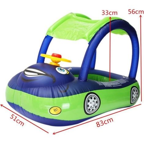 Aufblasbarer Baby-/Kleinkindsitz, Schwimmhilfe, 6–36 Monate, 15 kg, Sonnenschutz, für Auto, Boot, Spielzeug, Farbe zufällig, TEMPSA (1/3)