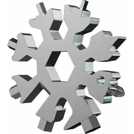 Outil multifonction pour flocon de neige 18-en-1 kit de tournevis plat en croix fonction ouvre-bouteille/clé en acier inoxydable (argent) (1/5)