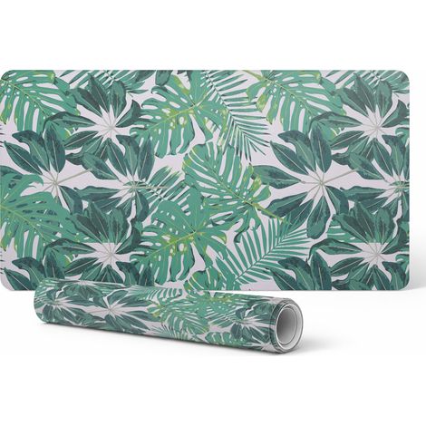 Bloc de escritorio con estampado de hojas tropicales para dise帽adores gr谩ficos y dise帽adores, 100x50 cm.