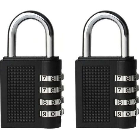 YMYNY 2 Pack Black Combination Locks for School Lockers, Toolboxes, 4-Digit Resettable Code, Outdoor Locker Key