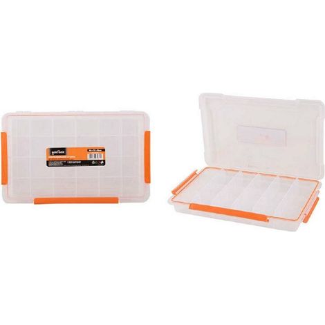 TRADE SHOP - Cassetta Portautensili Scomparti Regolabili Viti Tasselli Organizer 360x220x50mm -