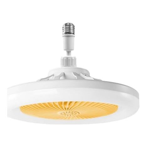 OKSAN Ventilateur de Plafond avec Lumière, Télécommande, Silencieux, LED Dimmable E27, 3 Vitesses – Jaune (1/5)