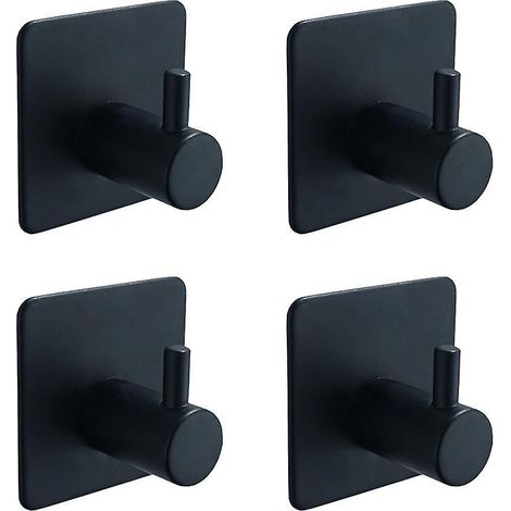 Stück schwarze Klebehaken, Klebehaken für Badezimmerwände, Küchenhandtuchhaken, Bilderhaken ohne Bohren, selbstklebende Haken (1/5)