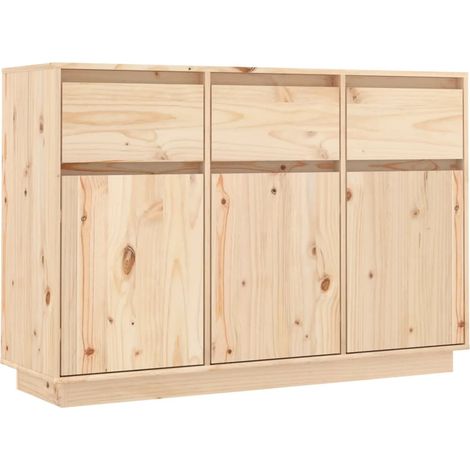 Credenza buffet cassettiera mobile contenitore organizer cucina soggiorno soggiorno 110 x 34 x 75 cm legno massello di pino marrone 020029515