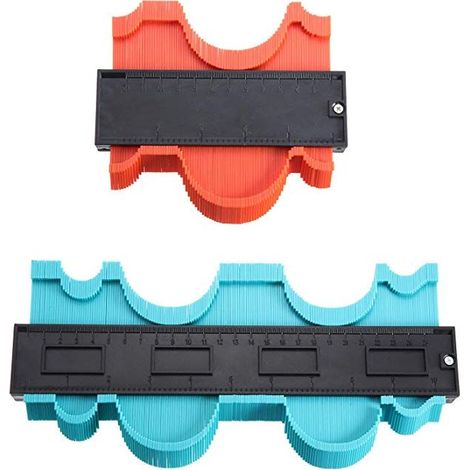 Lot de 2 Jauge de contour Gabarit de forme L.25 cm + L.12 cm (1/5)