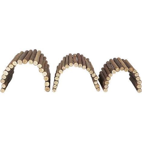 Accessoires pour petits animaux de compagnie : branches de saule pour lapins, hamsters, etc. Échelle, clôture, pont en arc, jouet. (1/5)