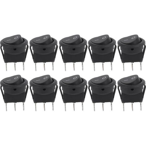 10 mini-interrupteurs à bascule ronds 23mm 3 broches 2 positions ON/OFF pour bateau (1/5)