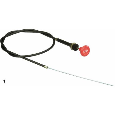 Tirante stop motore,cavo lunghezza 2200mm e pomello stop rosso