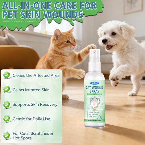 KineShineX Hautpflegespray für Hunde und Katzen: Beruhigende und reparierende Formel, reizfrei (1/5)