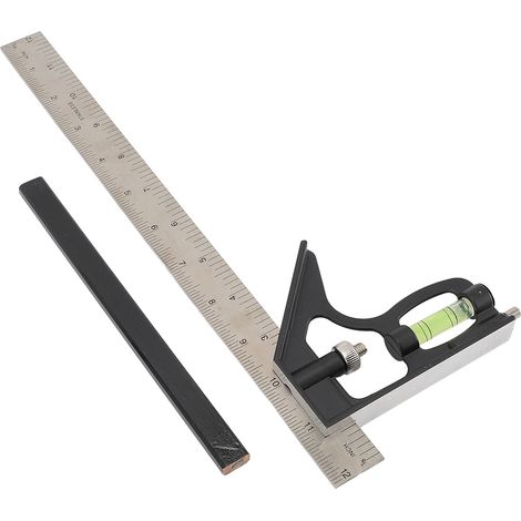Équerre combinée 12 pouces, équerre de charpentier, outils de mesure pour le travail du bois, règle, équerre de menuisier, marquage à 45° et 90° (1/5)