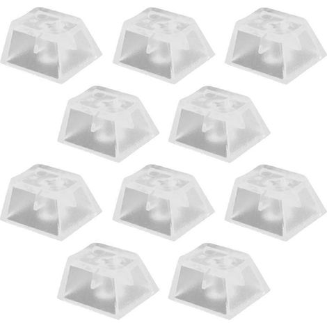 Lot de 10 touches transparentes vierges pour clavier mécanique, sans impression.-1.8X1.8X0.9CM