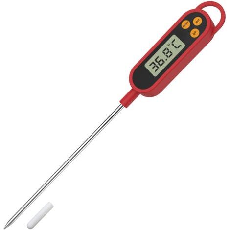 Thermomètre Alimentaire Digital - Thermomètre de Cuisine Cuisson Lecture Instantané Écran LCD avec Longue Sonde Thermomètre pour Viande Patisserie Sucre Friture Eau Lait Vin Grille Barbecue (1/5)